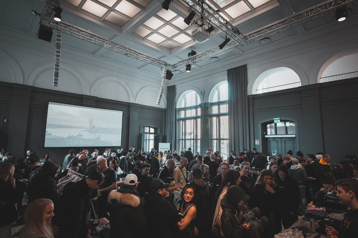 room of networking individuals
